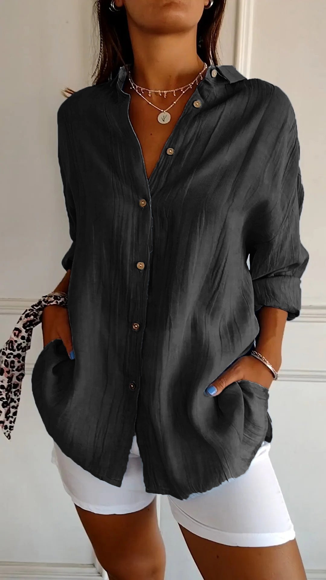 Elegante leichte Bluse für Damen | Lange Ärmel