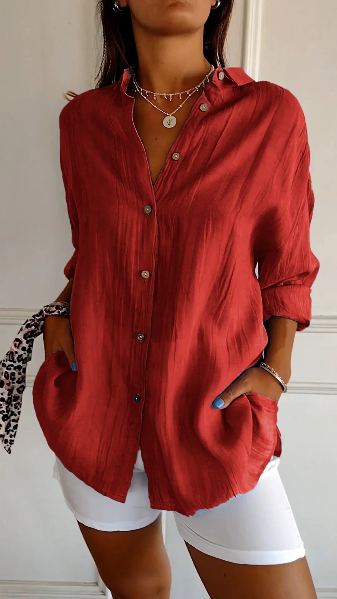 Elegante leichte Bluse für Damen | Lange Ärmel