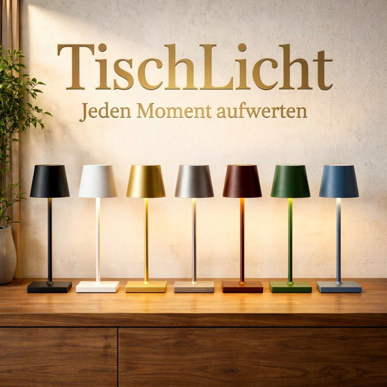 Drahtlose Tischlampe | Tischbeleuchtung mit Akku | TischLicht