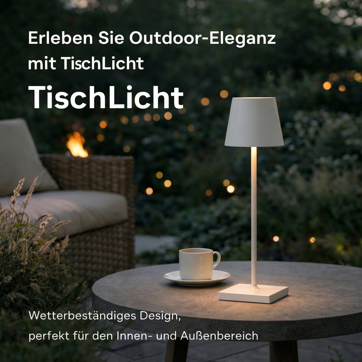 Drahtlose Tischlampe | Tischbeleuchtung mit Akku | TischLicht