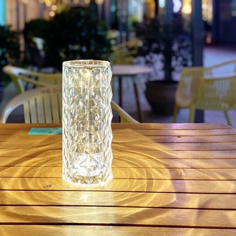 LumiKrystal Touch Tischlampe | 16 Farben und Touchpad für stimmungsvolles Licht