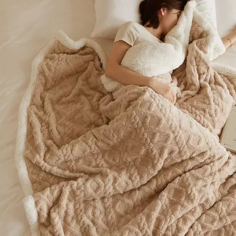Kuschelige Winter Lammwoll-Decke - WarmWool
