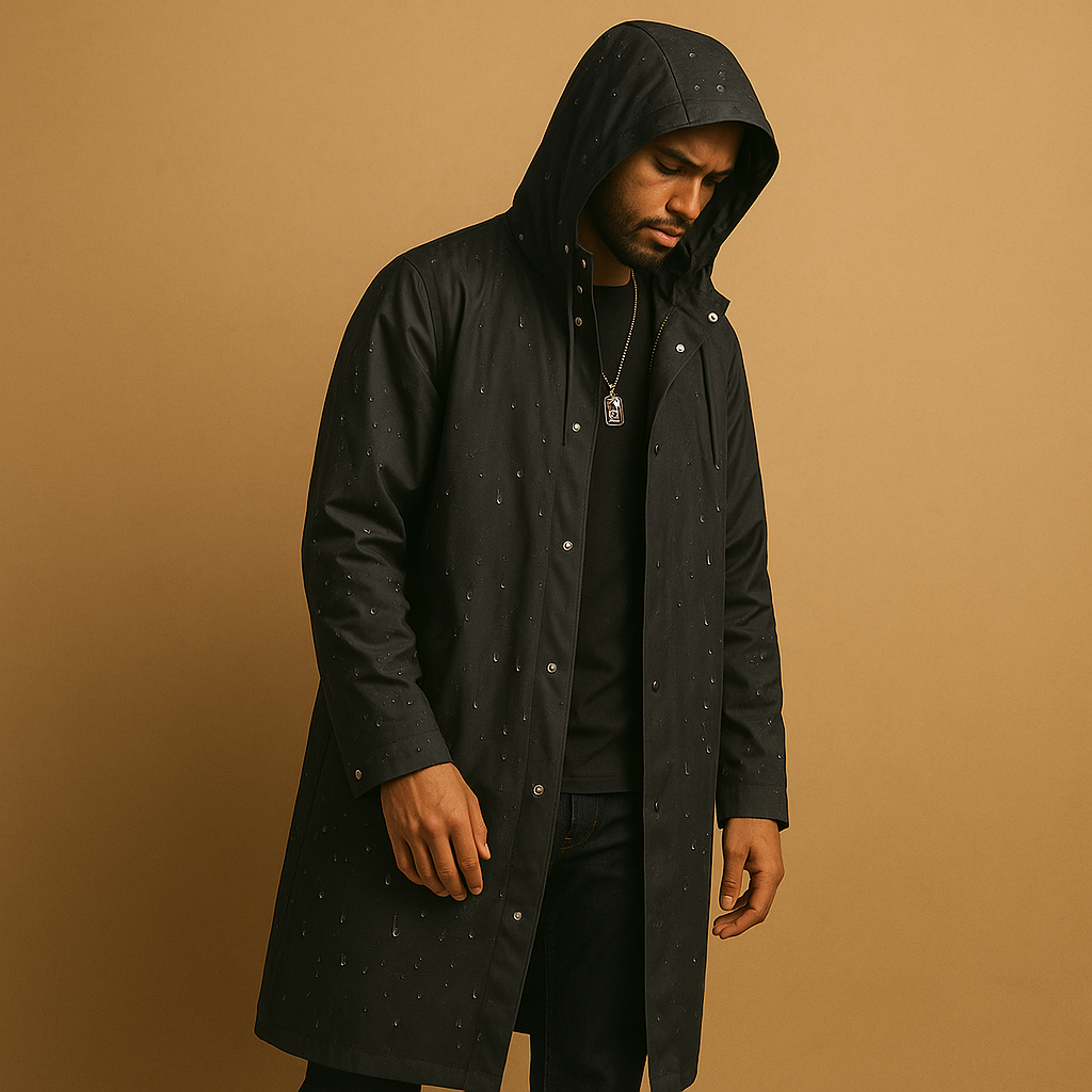 RegenShield Lange Regenjacke – Wasserdichte EVA-Jacke für Herren mit Bequemer Passform