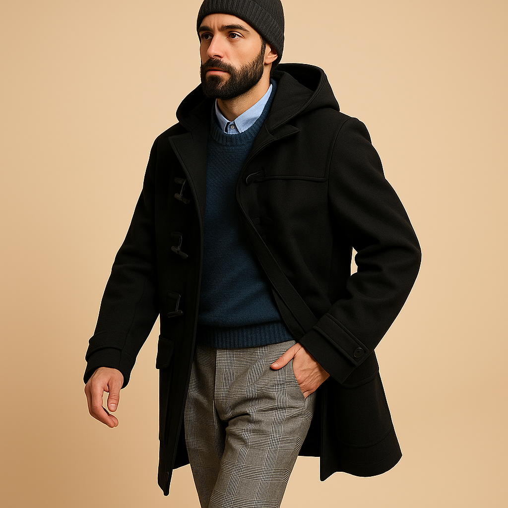 Langer Mantel für Herren mit lässigem Schnitt | Ideal für den Winter