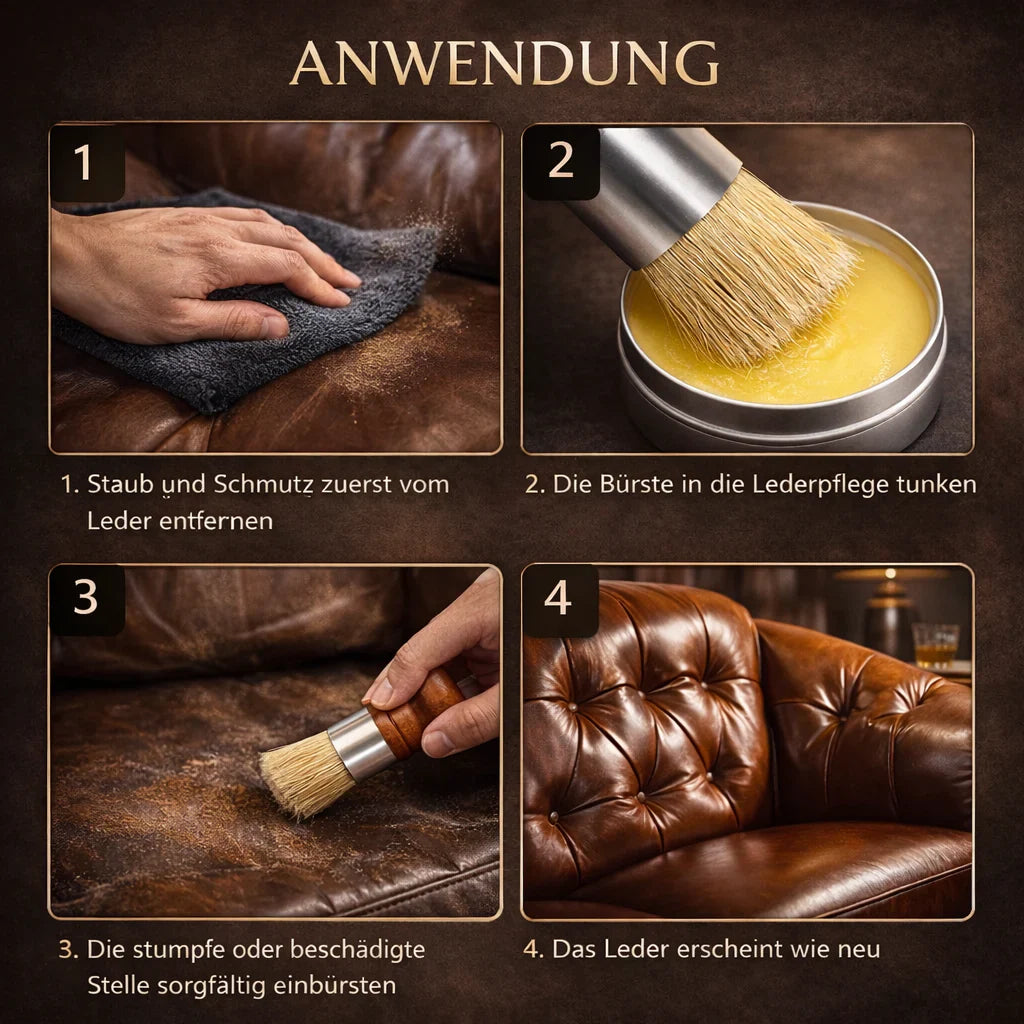 Lederpflege für Sofa, Auto, Schuhe & mehr | Lederbalsam für gepflegtes Leder | LederGlanz