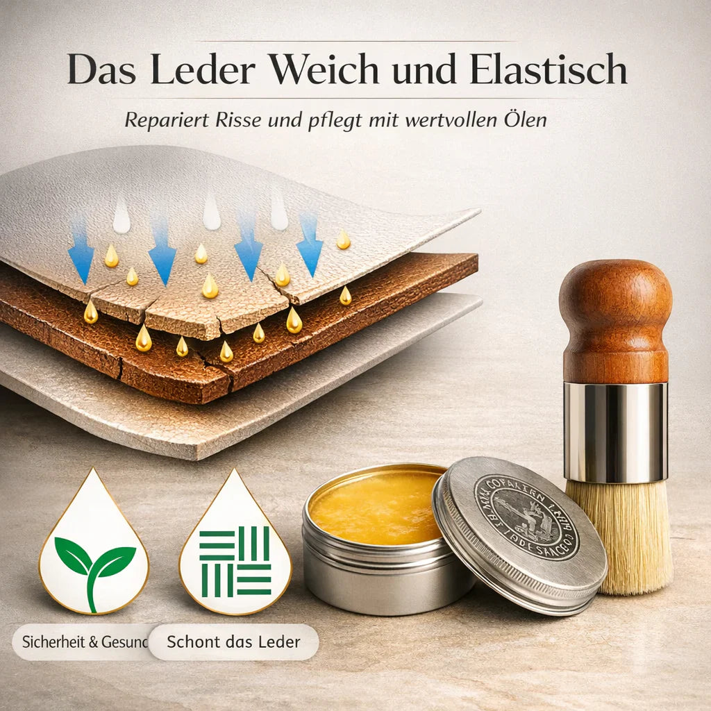 Lederpflege für Sofa, Auto, Schuhe & mehr | Lederbalsam für gepflegtes Leder | LederGlanz