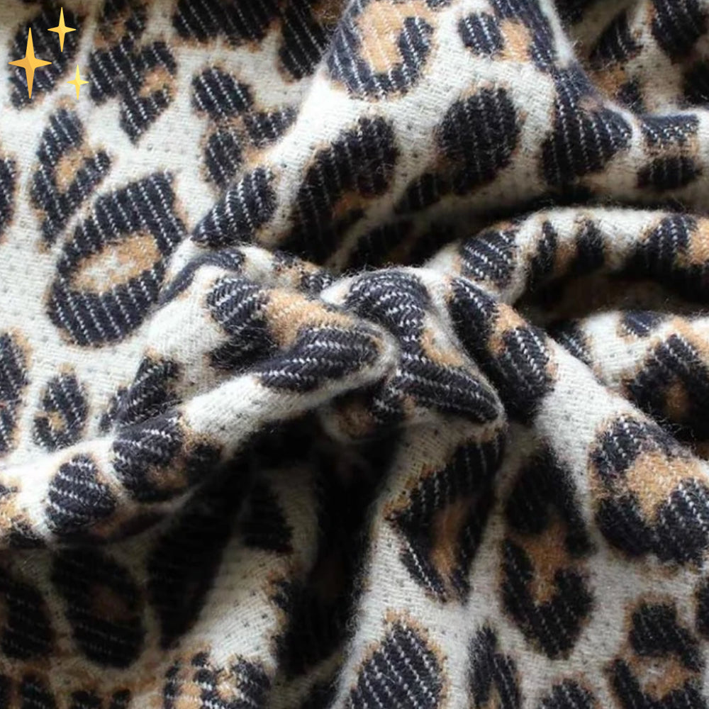 Leopardenmuster Strickschal für Frauen | Ideal für die kalte Saison
