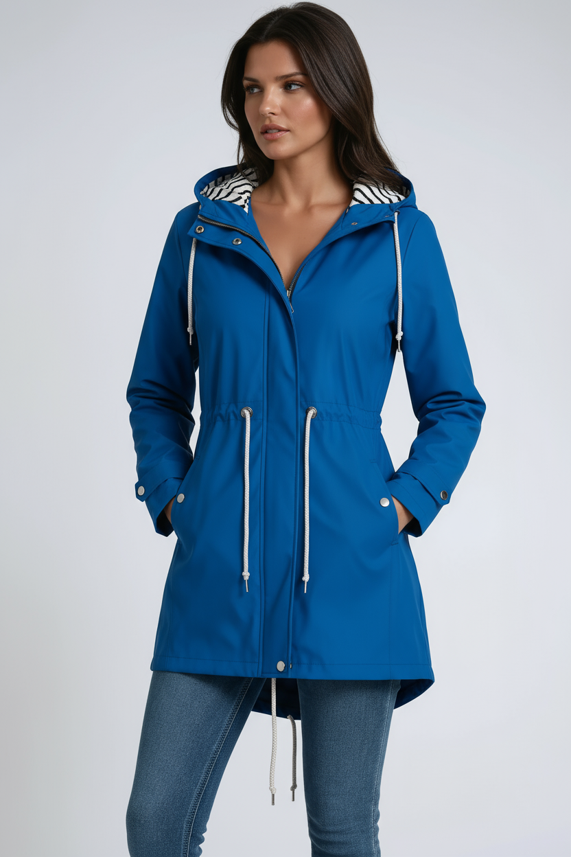 Damen Parka mit Kapuze und Kordelzug – Stilvolle Jacke mit Verstellbarem Bund