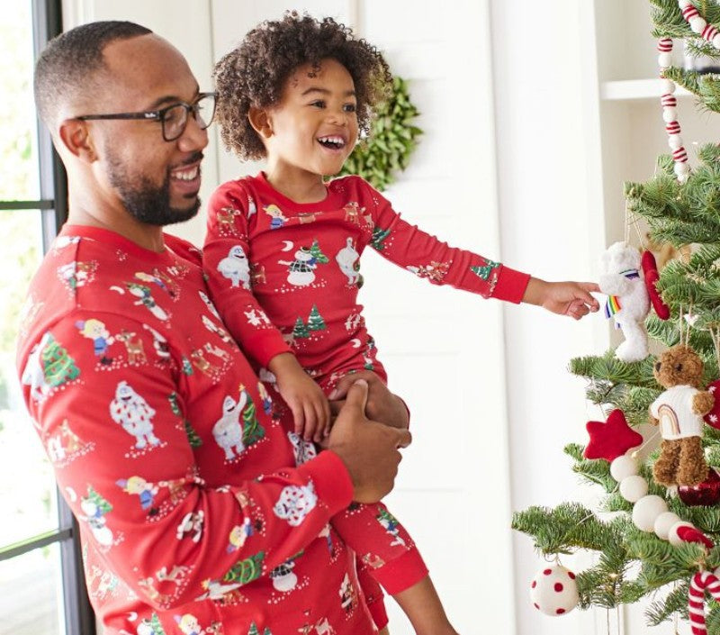 Rote Schneemann passende Familien-Weihnachtspajamas