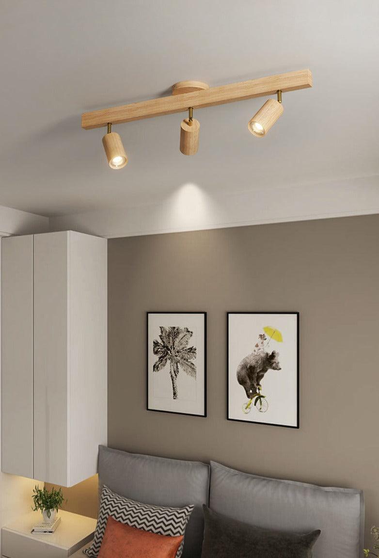 Verstellbare Holz-Deckenlampe Minimalistisch Massivholz