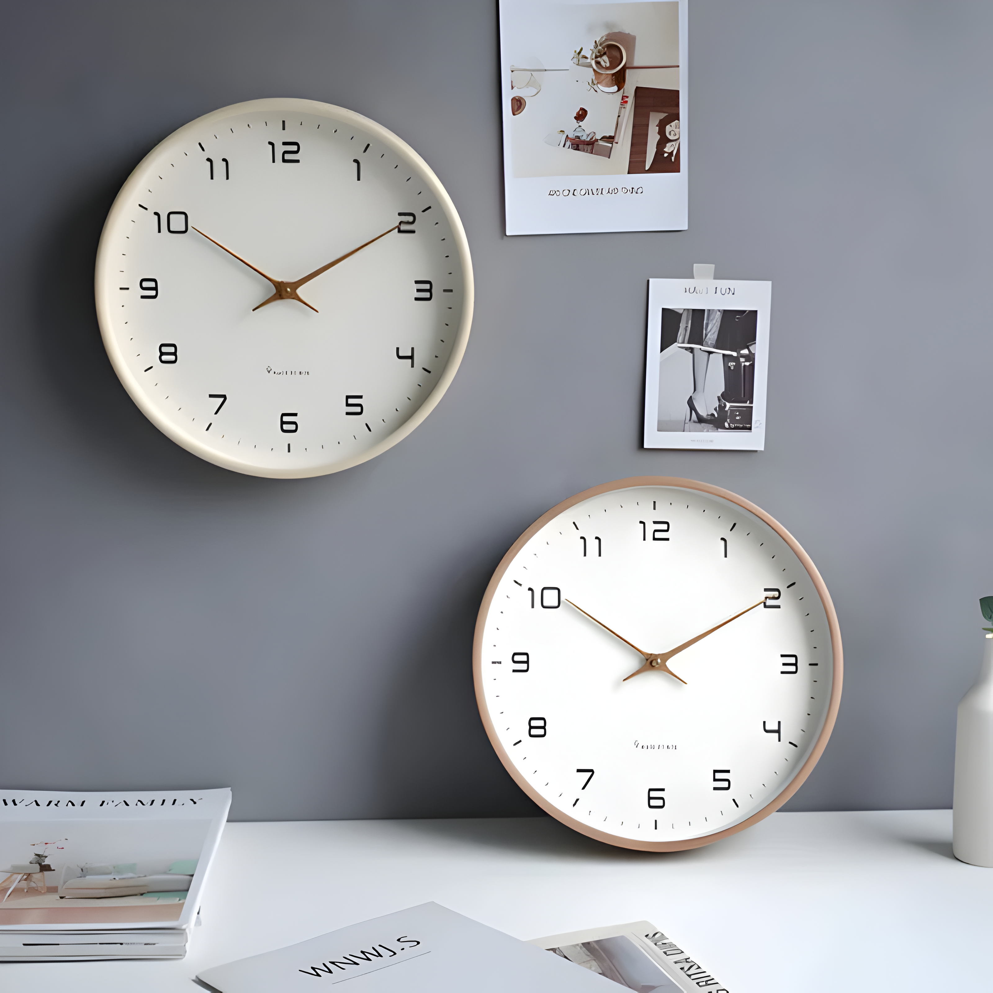 Geräuschlose Holz-Wanduhr | Modernes Runddesign