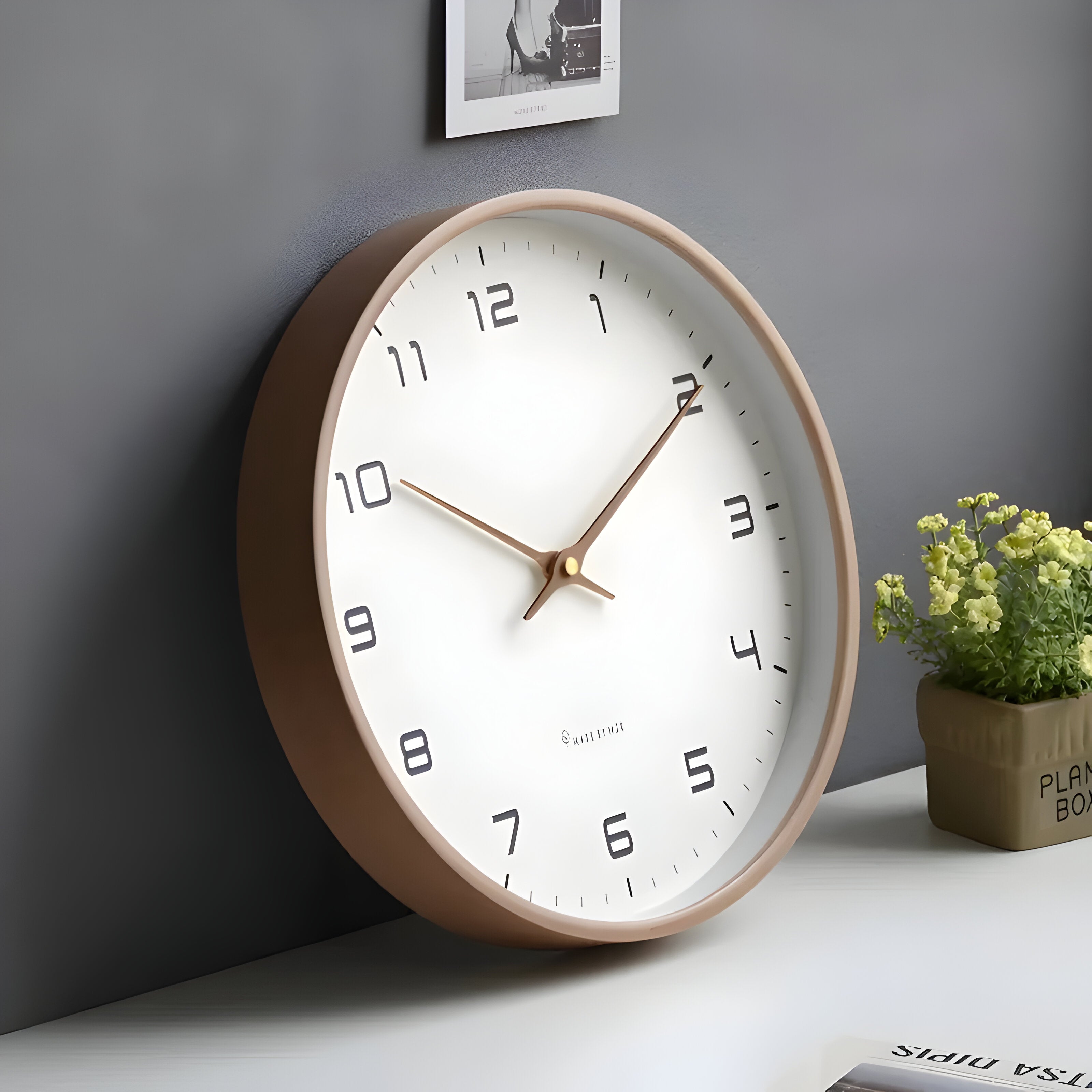 Geräuschlose Holz-Wanduhr | Modernes Runddesign
