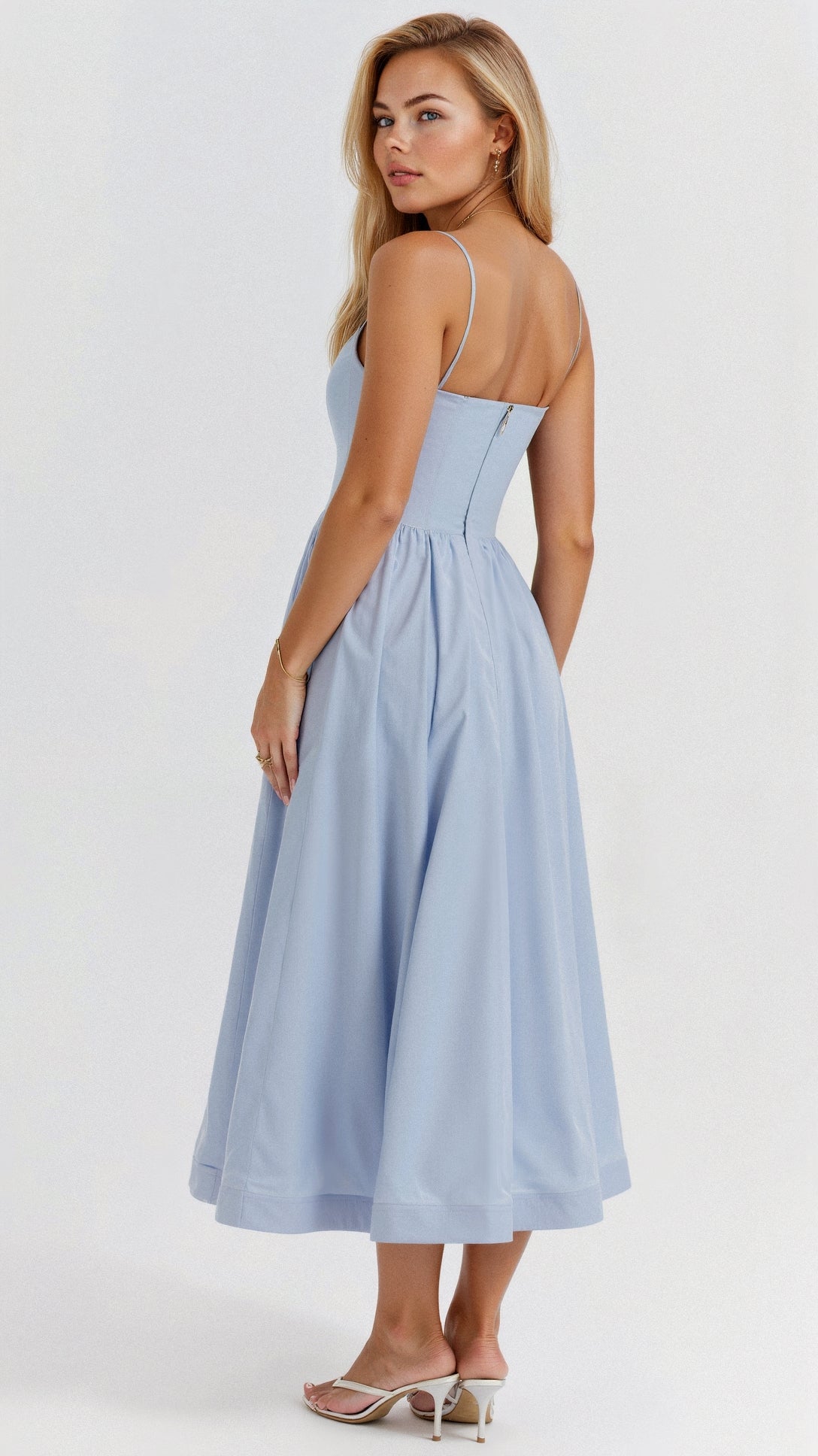 Rose | Elegantes ärmelloses Midikleid für Frauen