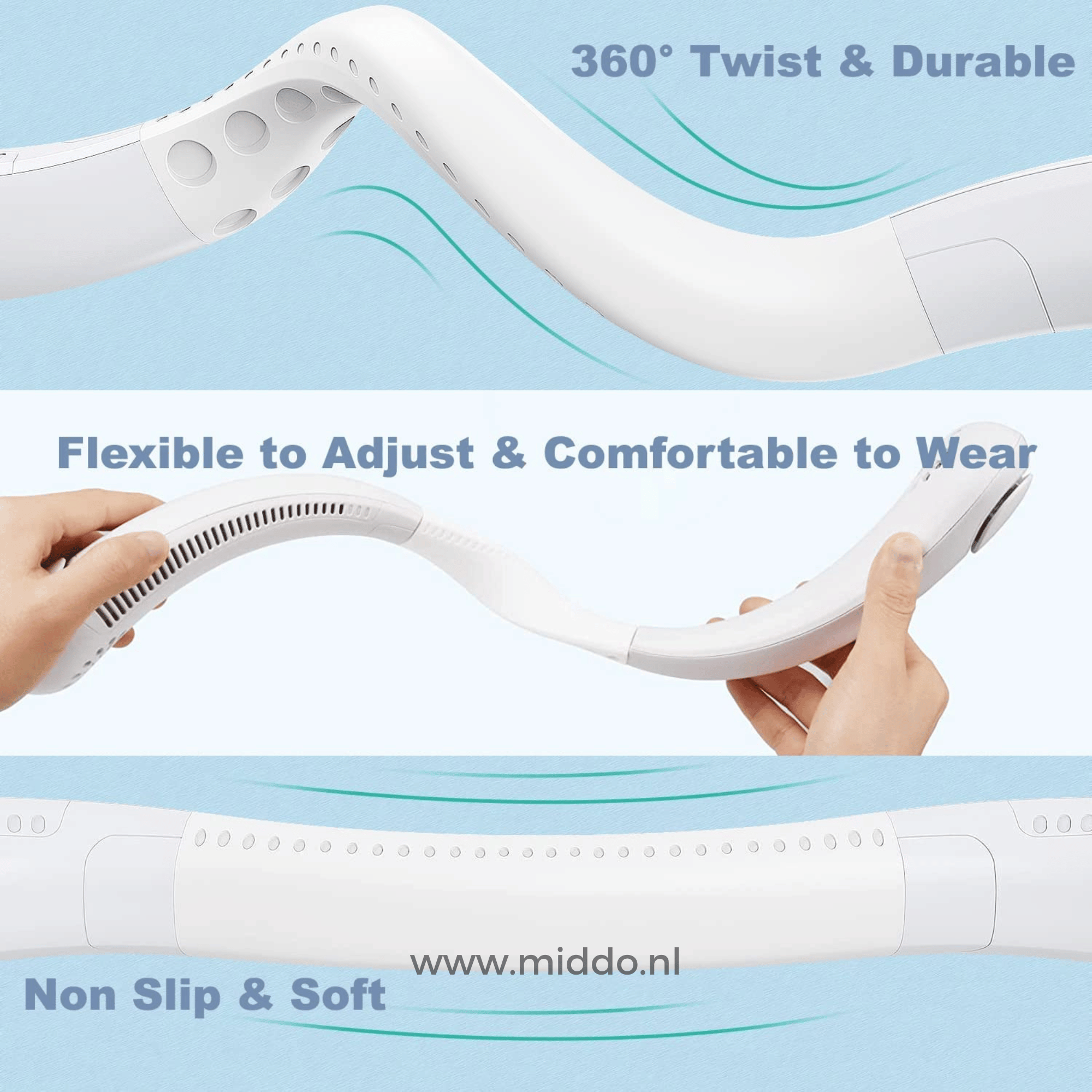 CoolBreeze Nackenventilator | Tragbarer, wiederaufladbarer Ventilator für sofortige Erfrischung