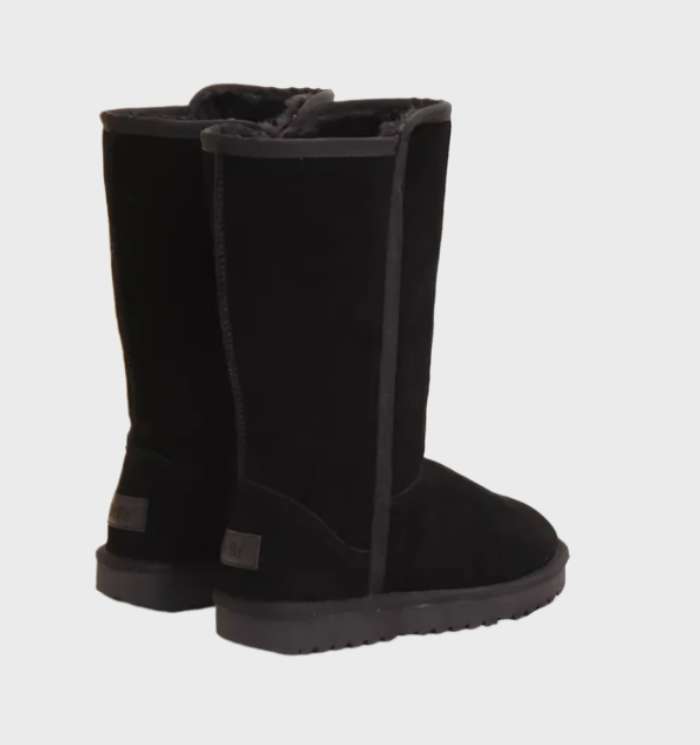 Damen Wasserdichte Winterstiefel Wildleder Schafsfell Reißverschluss