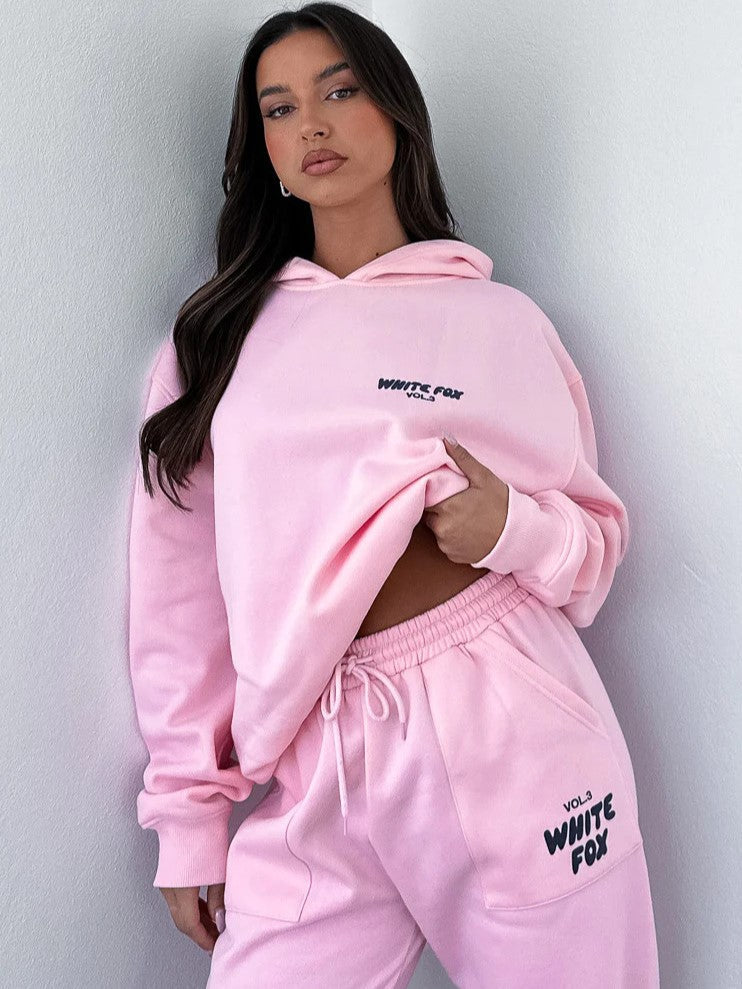 Damen Trainingsanzug Weißer Fuchs Baumwollmix Loose Fit Komfortabel