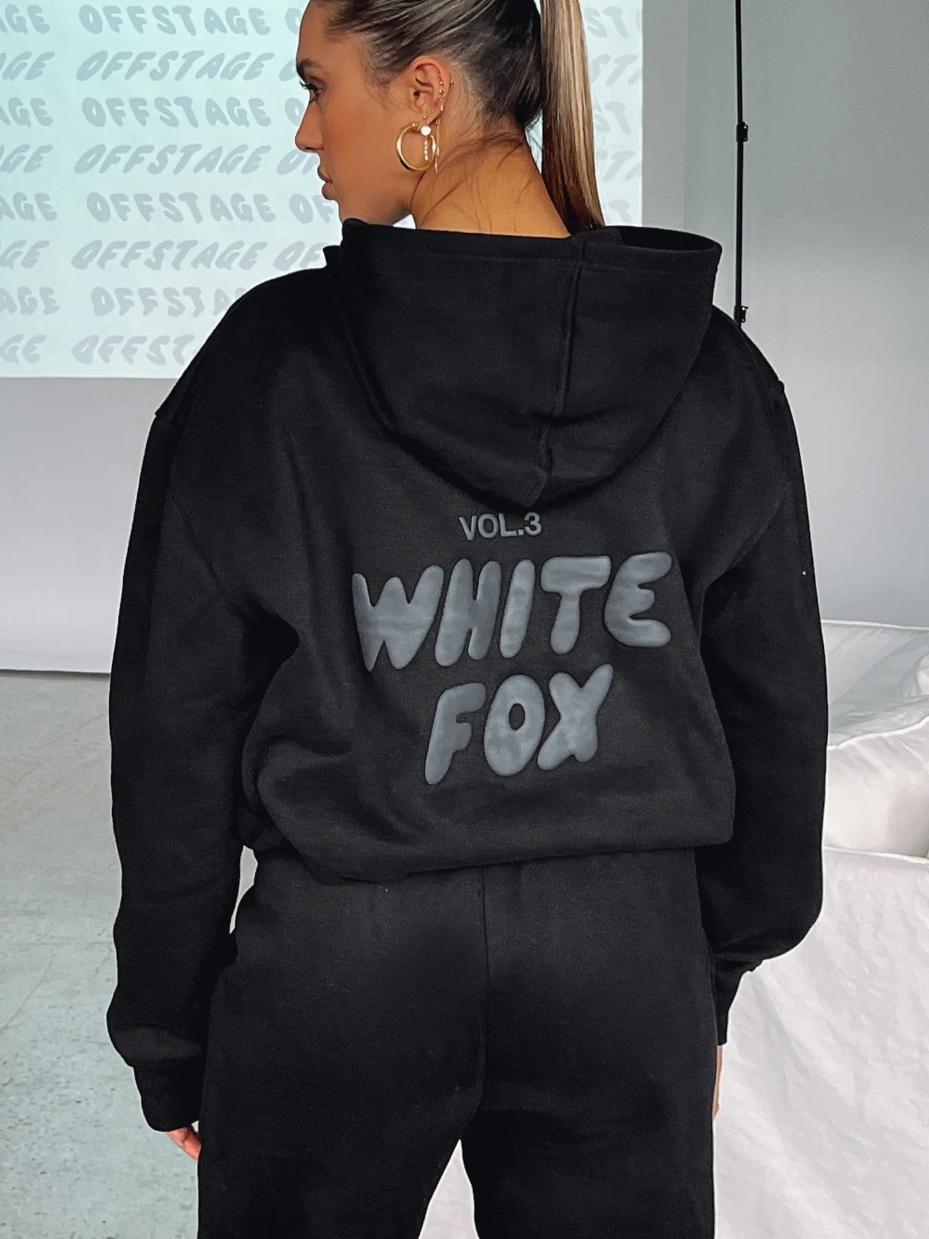 Damen Trainingsanzug Weißer Fuchs Baumwollmix Loose Fit Komfortabel