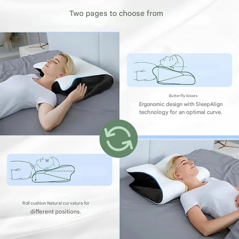 Orthopäisches Kissen | Ergonomische Unterstützung für Nacken und Rücken | Memory Foam