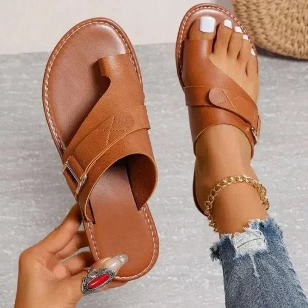 Frauen Orthopädische Hallux Valgus Korrektur Leder Sandalen