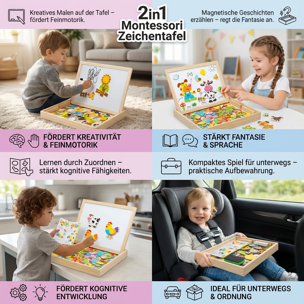 Montessori 2-in-1 Zeichenbrett für Kinder