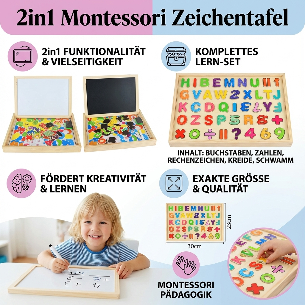 Montessori 2-in-1 Zeichenbrett für Kinder