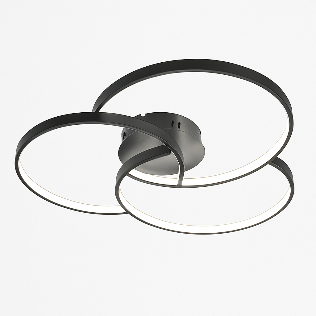Design LED Deckenleuchte Rosette drei Kreise Bwart
