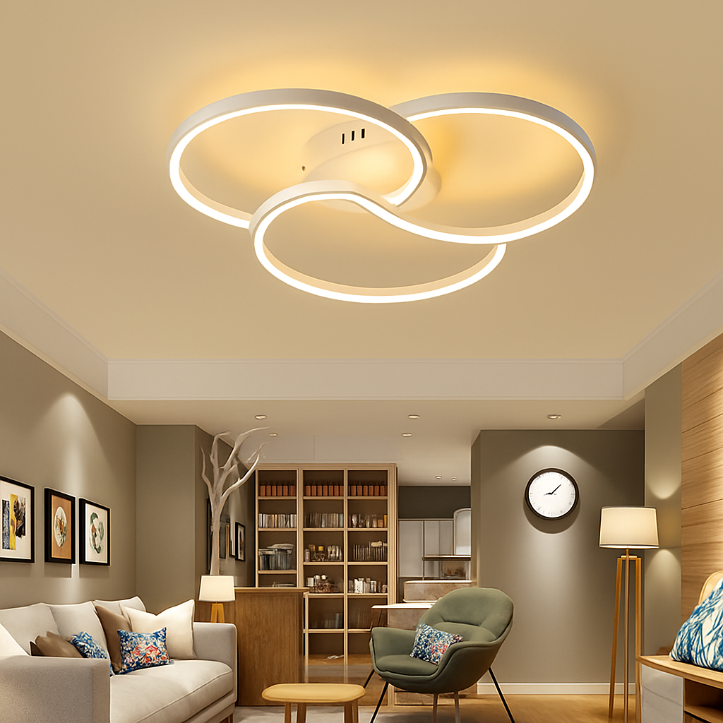 Design LED Deckenleuchte Rosette drei Kreise Bwart