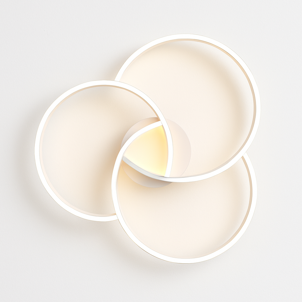 Design LED Deckenleuchte Rosette drei Kreise Bwart