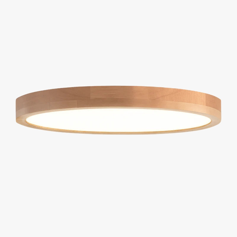 Sehr dünner LED-Holz-Deckenleuchte in runder Form