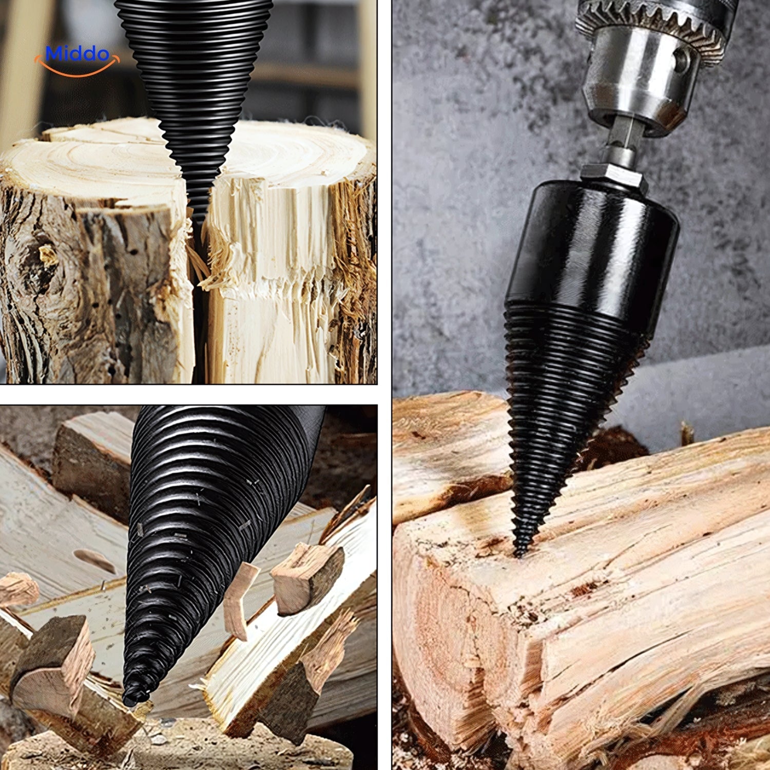 SplitMaster Spaltbohrmaschine | Effizientes Holzspalten ohne Axt für müheloses Arbeiten