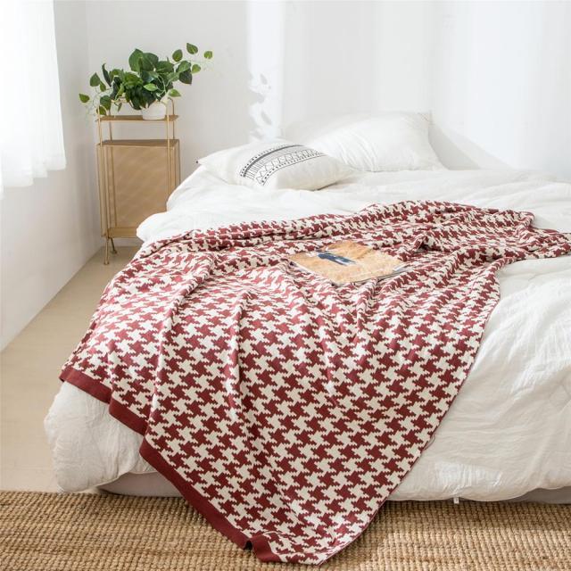 Weiche Kuscheldecke mit Hahnentritt-Muster – Erhältlich in verschiedenen Größen