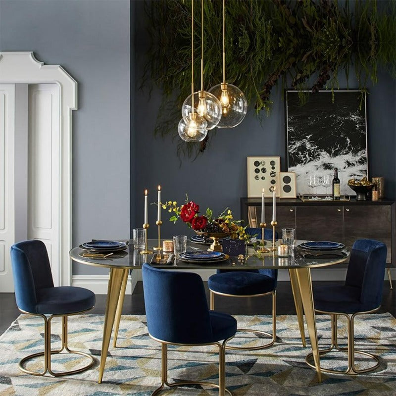 Frendorf | Glaskugel Pendelleuchte | Modernes Messing Design