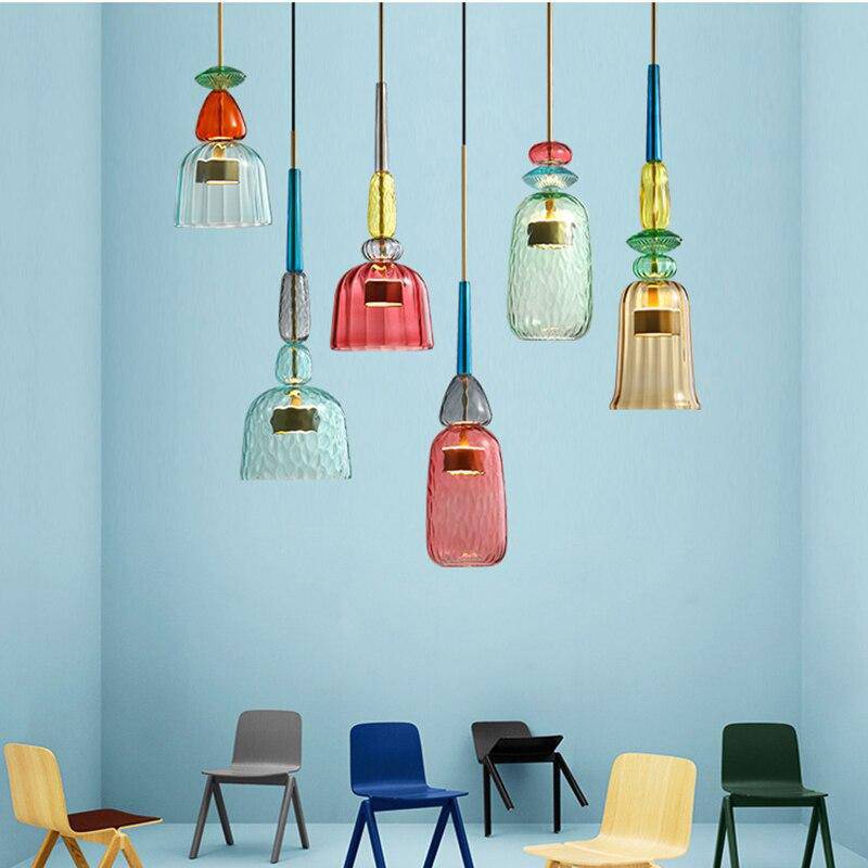 Pendelleuchte aus farbigem Glas Illumy