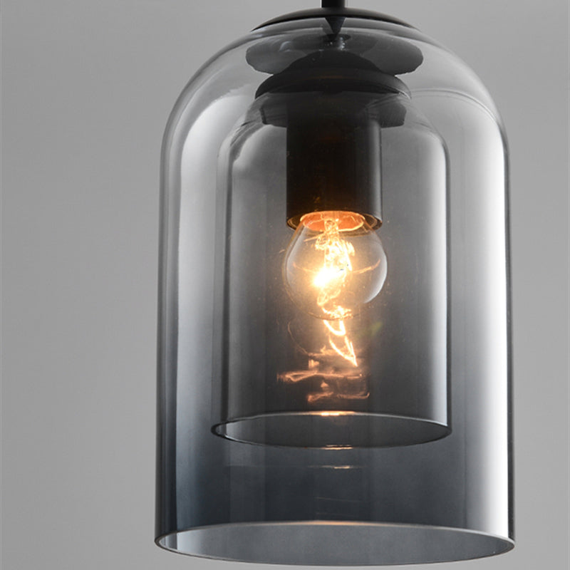 Mica Mid-Century Pendelleuchten mit Doppelglas