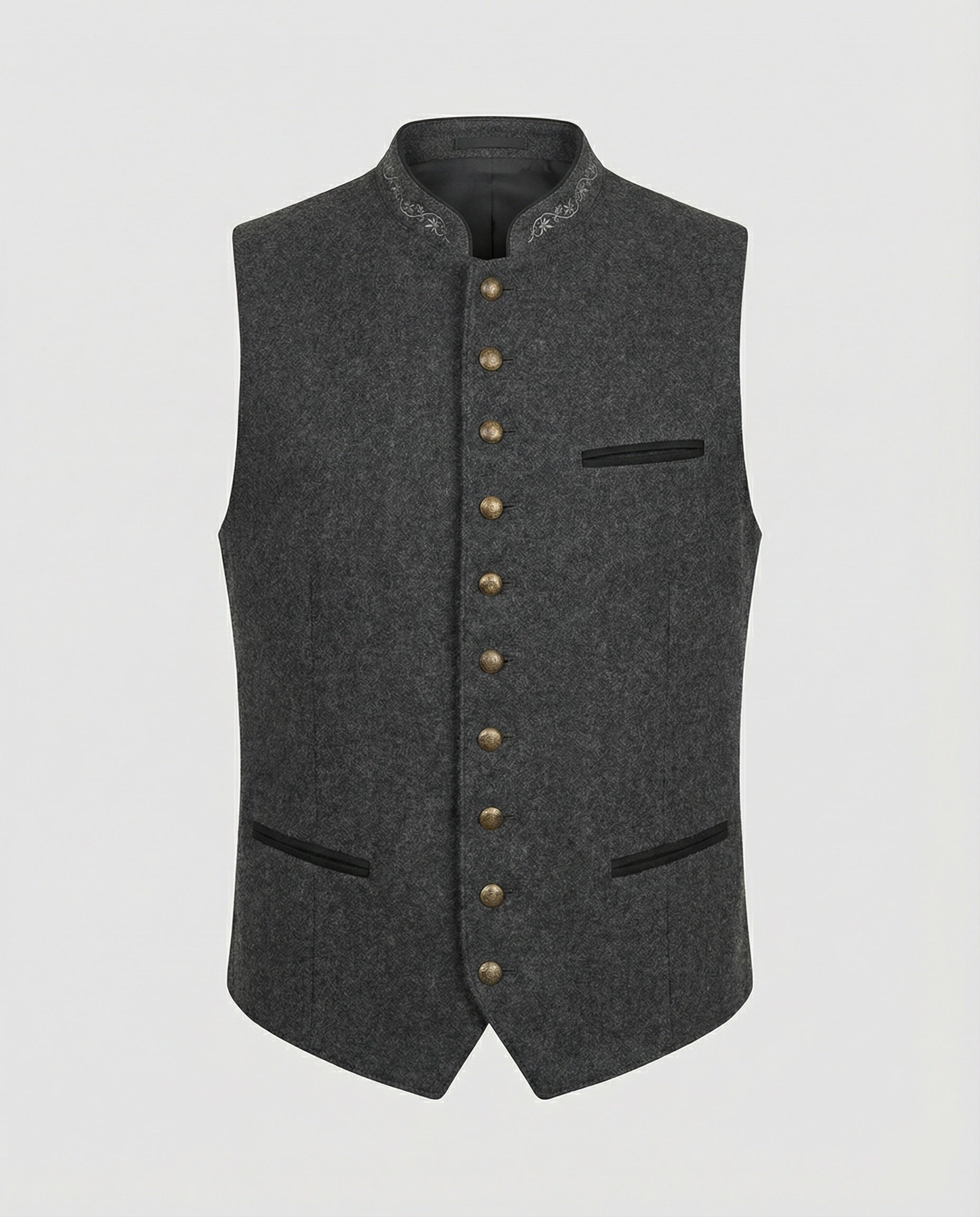 Heidi-Mode - Elegante Herren Trachtenweste Grau Traditionell