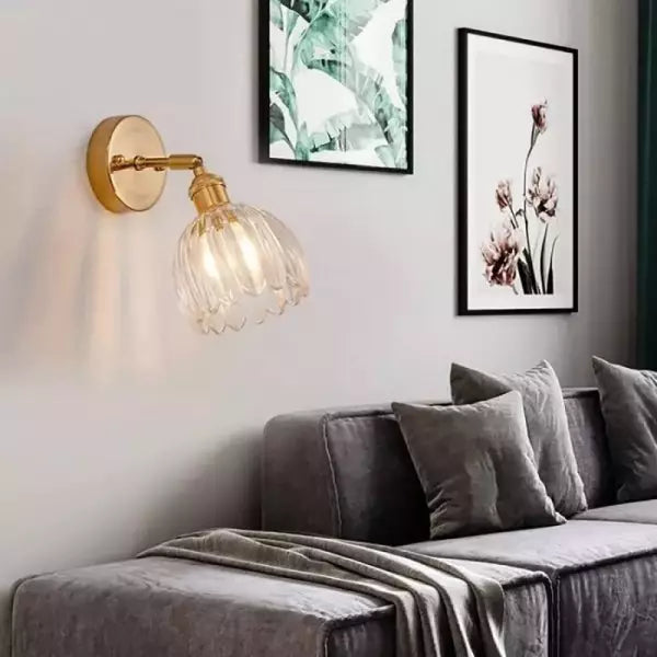 Retro-Blumenknospen-Tulpen-Glas-Wandleuchte
