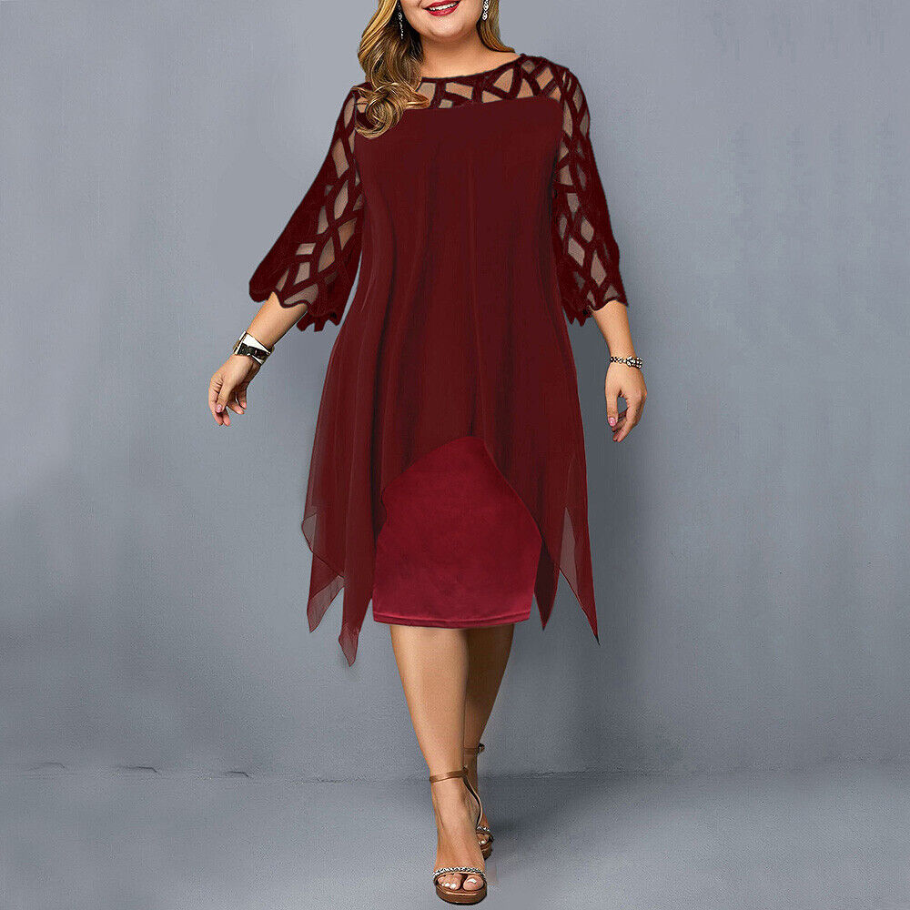 Elegantes Midi-Kleid in Übergröße für den Herbst