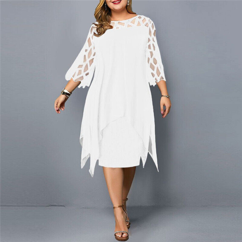 Elegantes Midi-Kleid in Übergröße für den Herbst