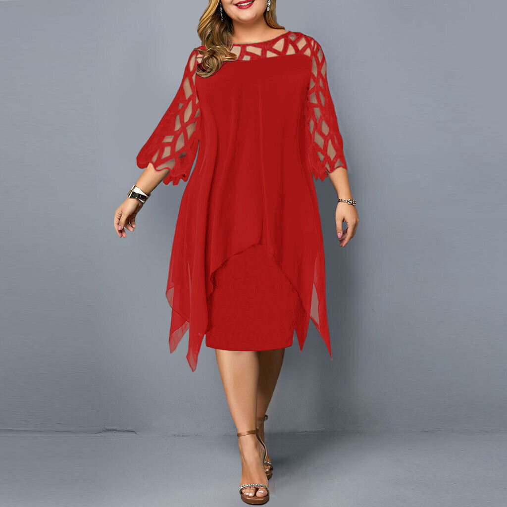 Elegantes Midi-Kleid in Übergröße für den Herbst