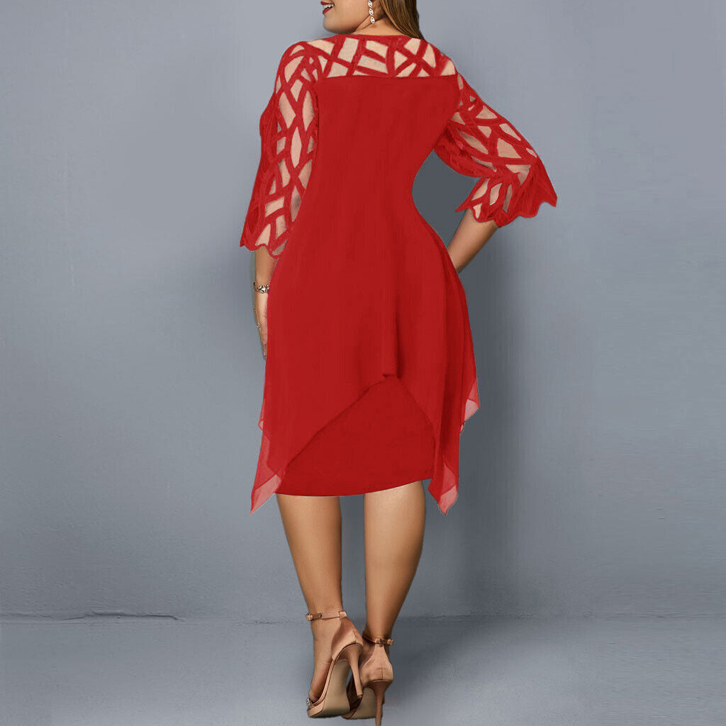 Elegantes Midi-Kleid in Übergröße für den Herbst
