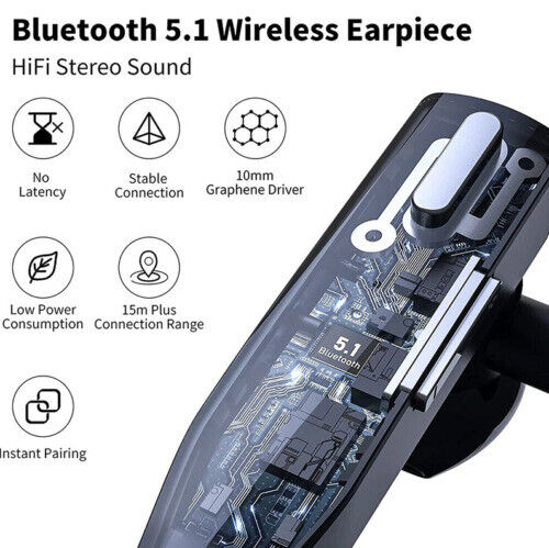 Trucker Dual Mic Wireless Bluetooth 5.1 Noise Cancelling Headset/Ohrhörer