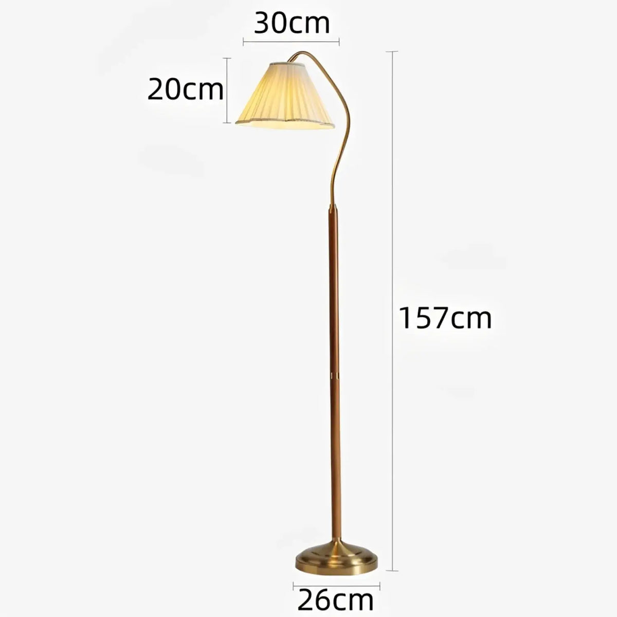 Vintage Bloem Plissé Stoff Stehlampe