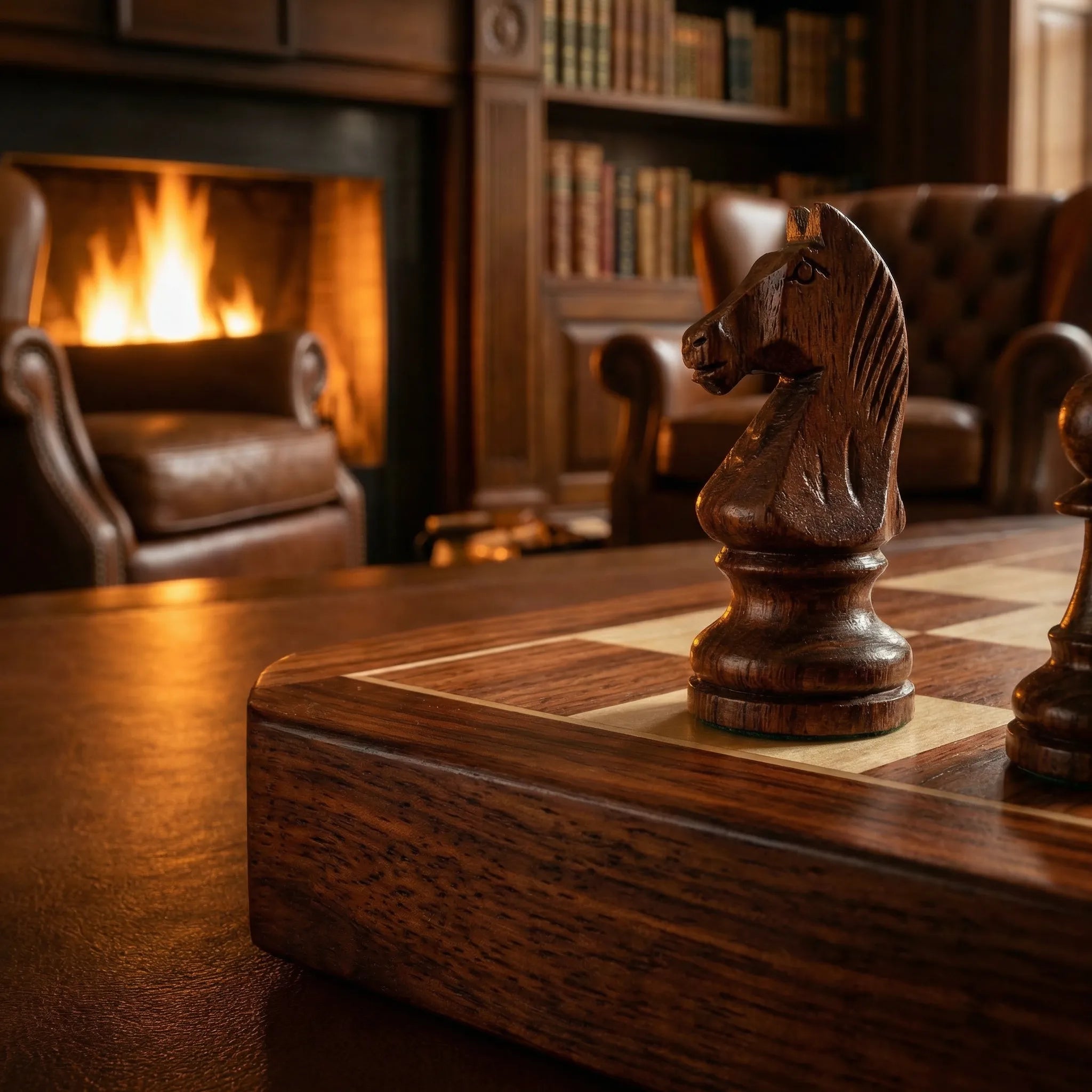 Holz-Schachspiel | Schachbrett mit Schachfiguren | faltbar & tragbar | RoyalBrett