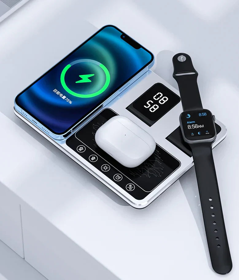 EasyCharge - 4-in-1 Drahtloses Ladegerät für iPhone, Apple Watch und AirPods - Schnelles und Effizientes Ladegerät
