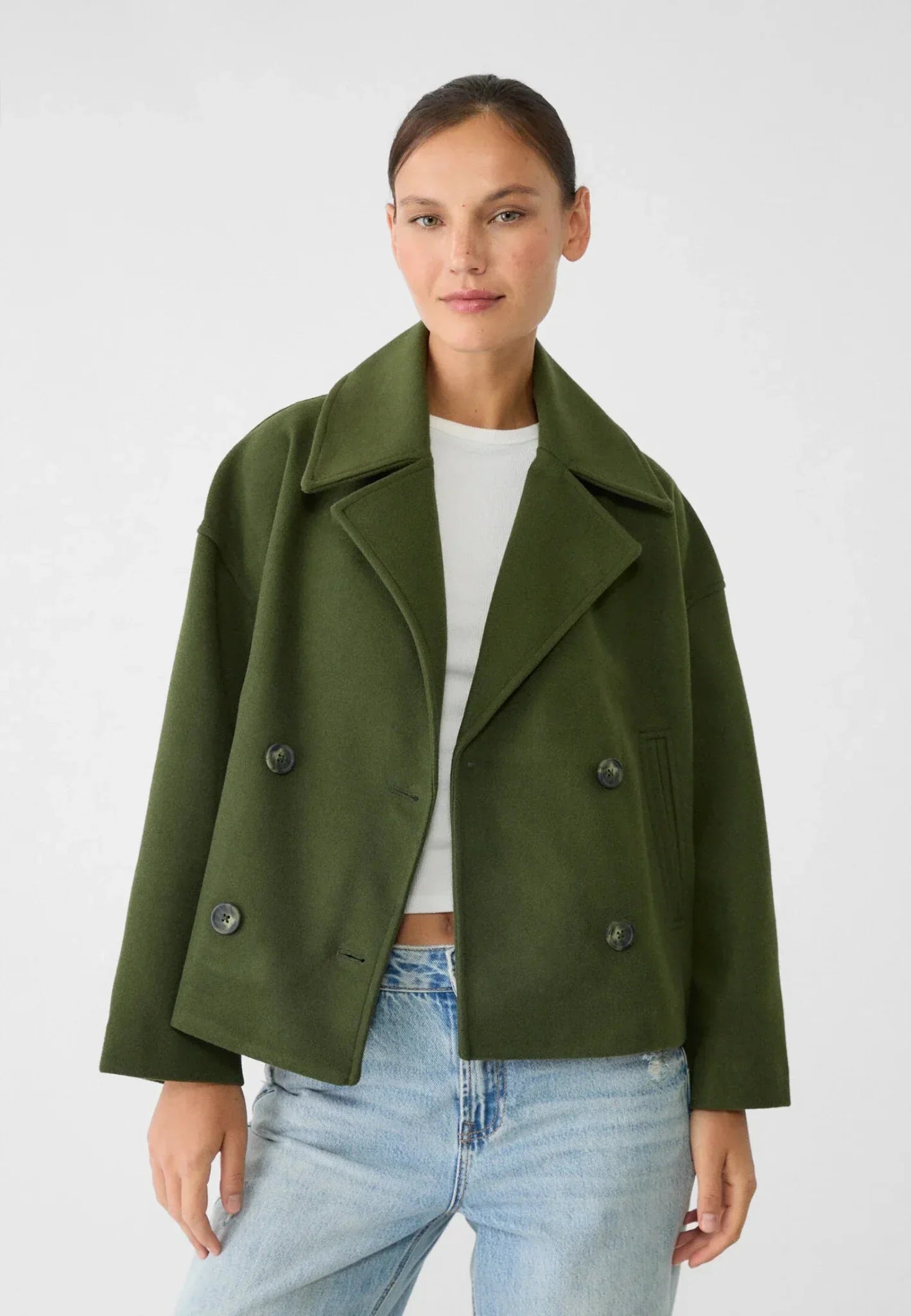 Damen Jacke mit Kurzschnitt & Doppelreiher | Heidi-Mode