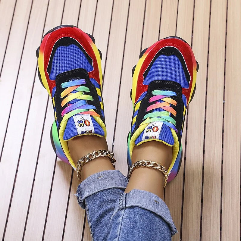 Multifarbige Orthopädische Sneakers mit Plateau für Damen – Moderner Stil und Absoluter Komfort