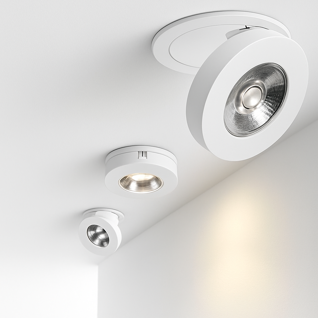 Moderne runde und schwenkbare LED-Einbauleuchte Slim