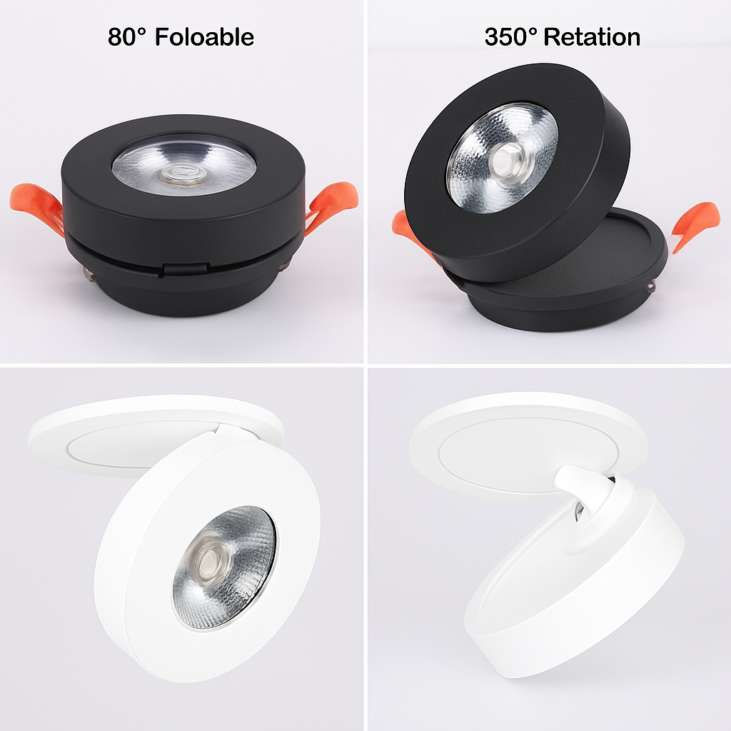Moderne runde und schwenkbare LED-Einbauleuchte Slim