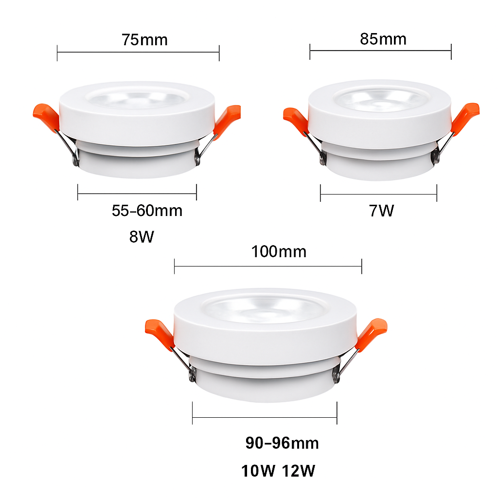 Moderne runde und schwenkbare LED-Einbauleuchte Slim