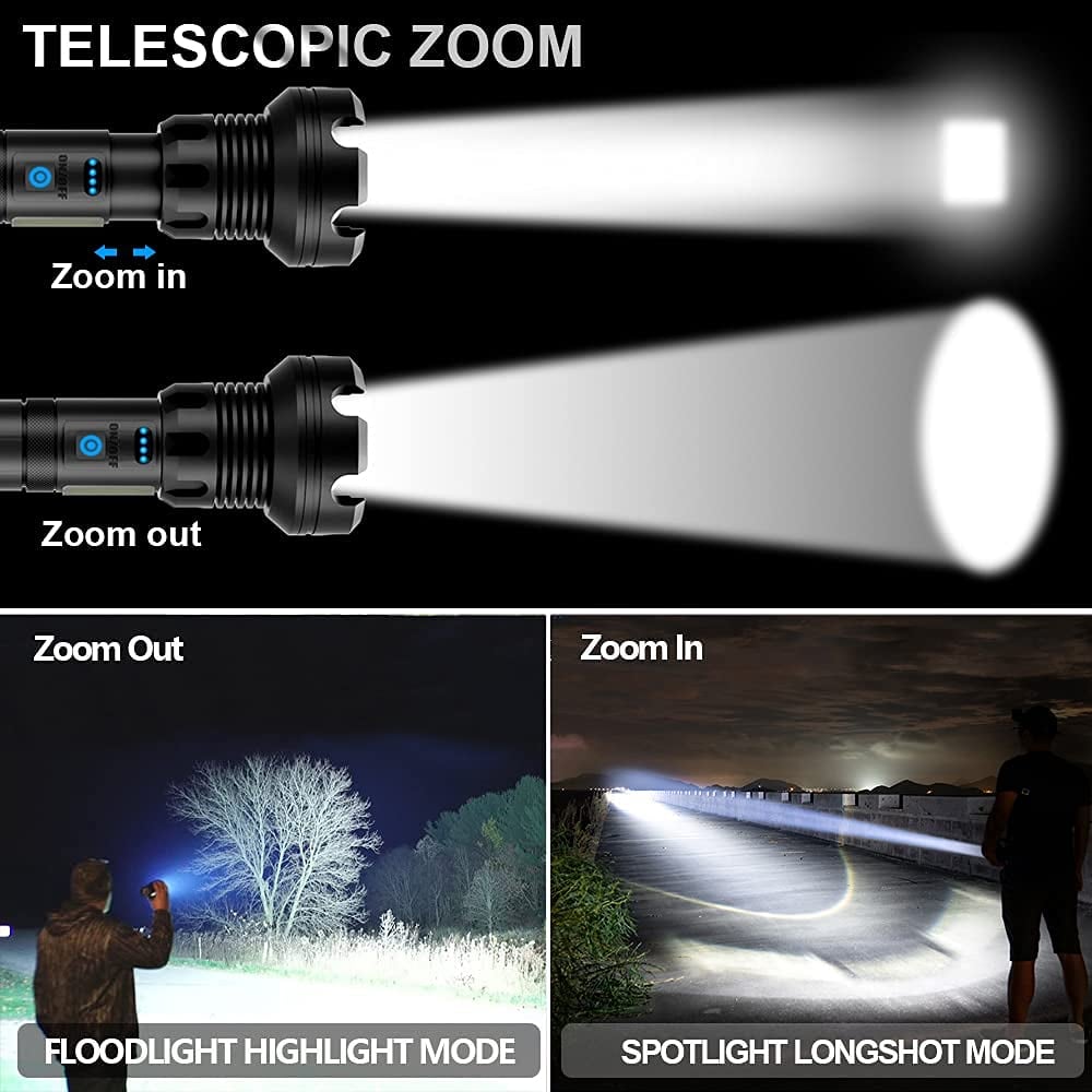 LuxeBeam Hochleistungs-Taschenlampe | Superhelle, langlebige und wiederaufladbare Taschenlampe für jede Situation